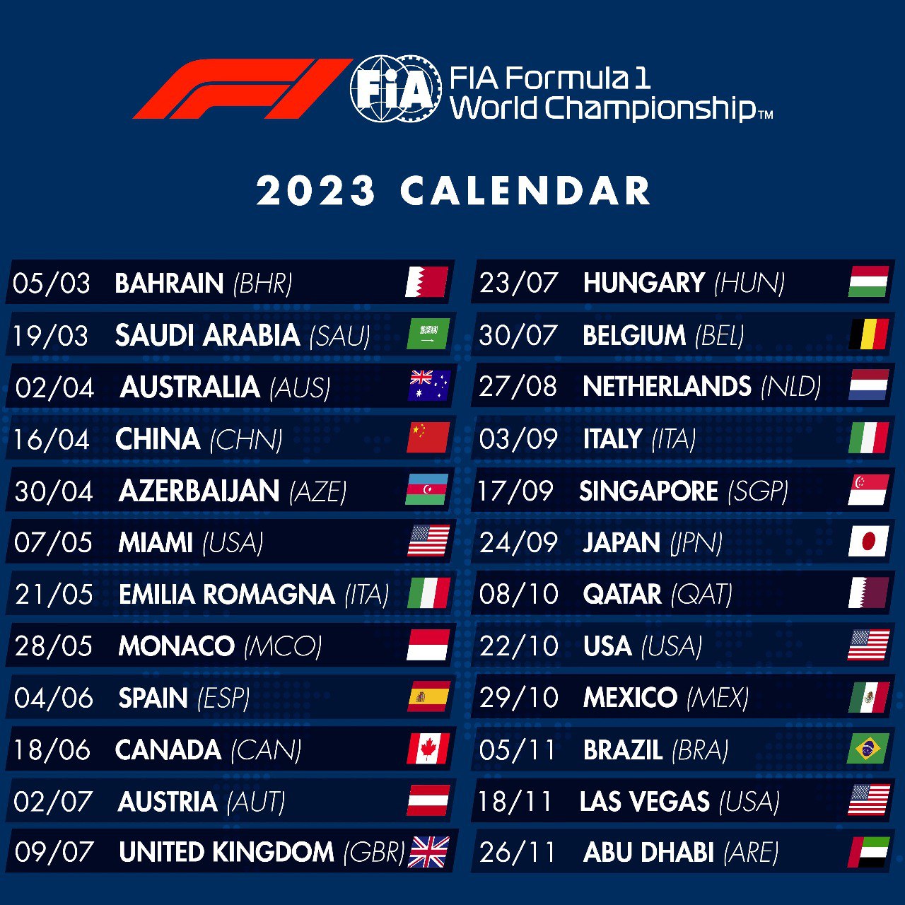 CALENDARIO