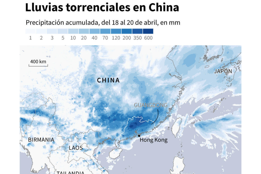 Guangdong, reporta al menos cuatro muertos debido a lluvias torrenciales