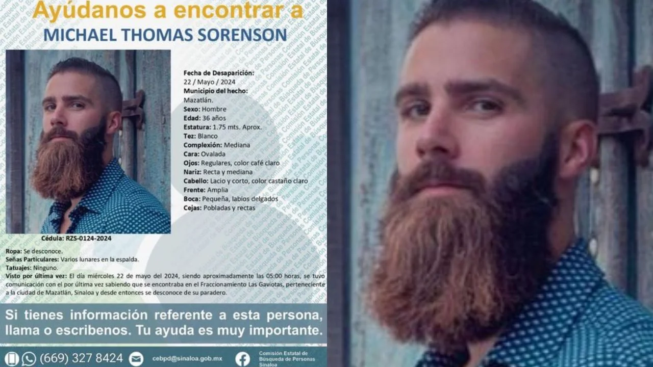 ¿Es él? Desaparición de Michael Thomas Sorenson en Sinaloa coincide con la detención de canadiense en CDMX