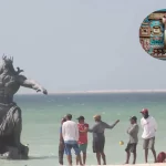 Yucatecos culpan a estatua de Poseidón por lluvias: organizan evento para cambiarla por Chaac