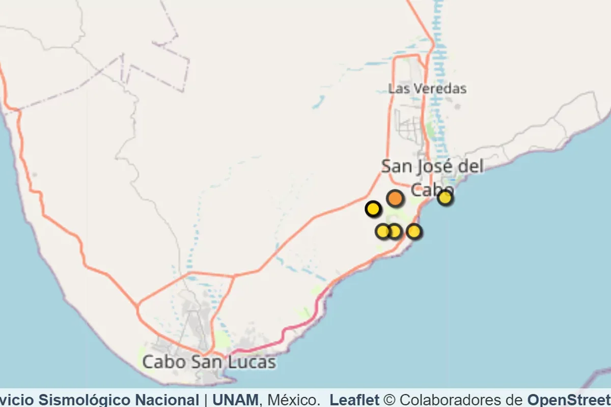 Enjambre sísmico sacude a Los Cabos: ocho temblores en menos de tres horas