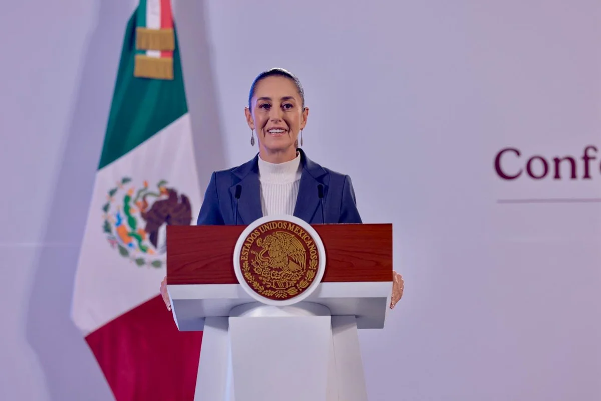 La presidenta de México, Claudia Sheinbaum, en conferencia de prensa.